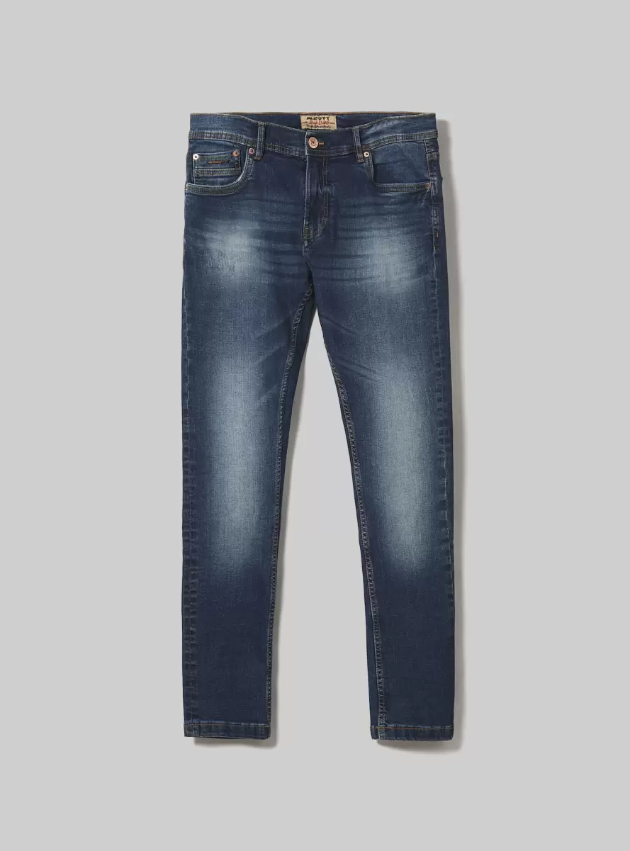 Super Skinny Jeans In Stretch Denim Denim Days D002 Medium Dark Blue Men - 4