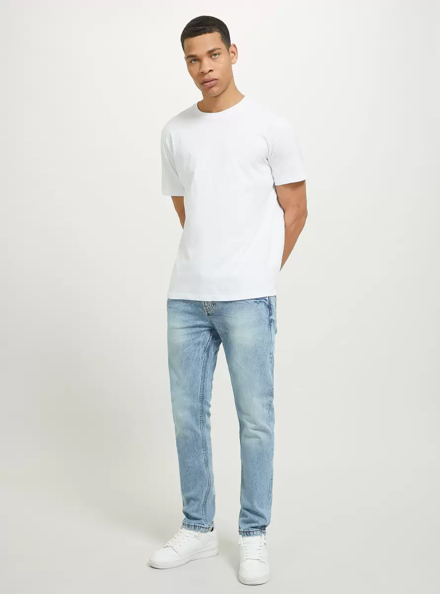 Denim Days Men D004 Medium Light Blue Slim Fit Cotton Jeans - 1