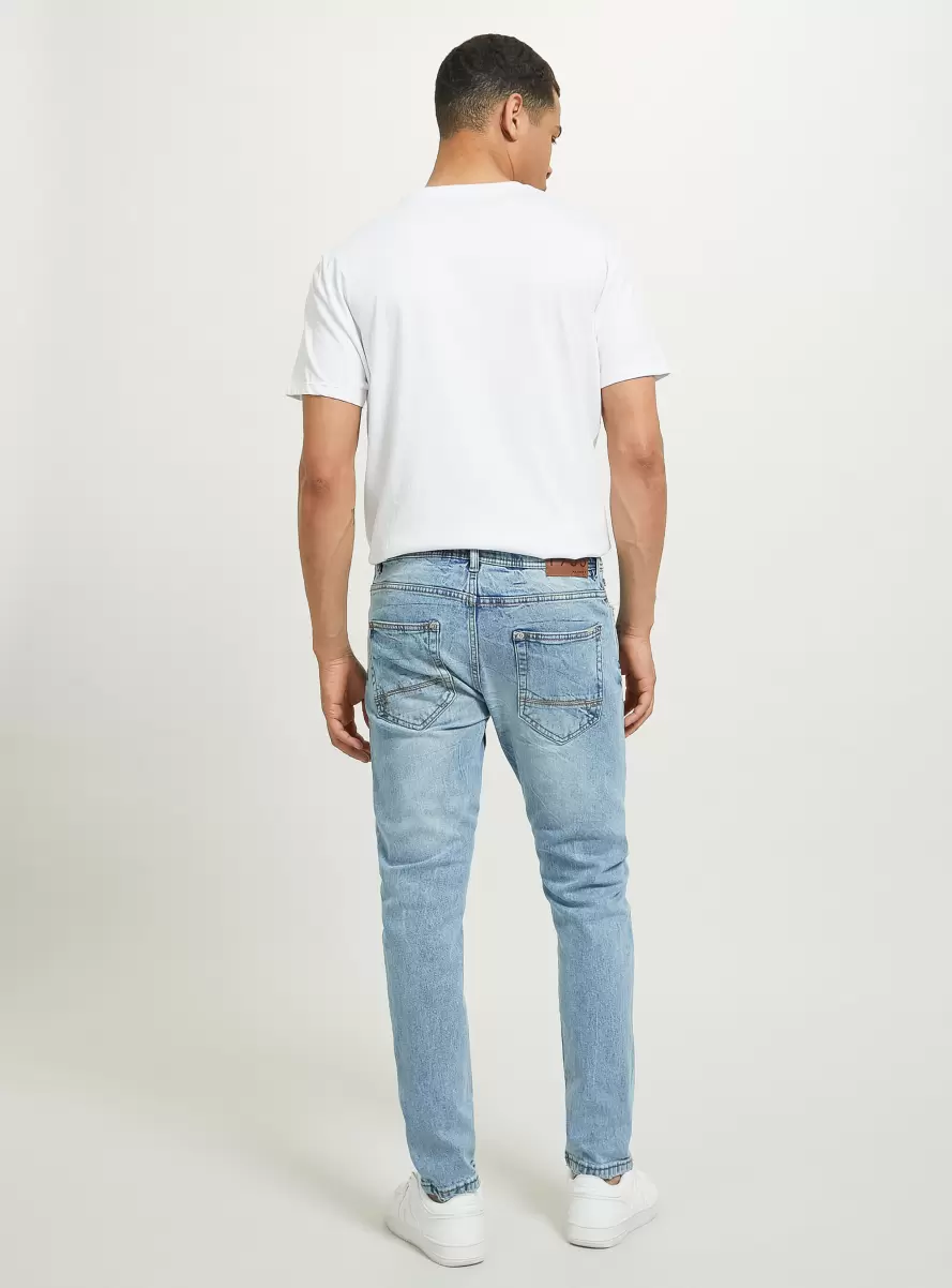 Denim Days Men D004 Medium Light Blue Slim Fit Cotton Jeans - 3