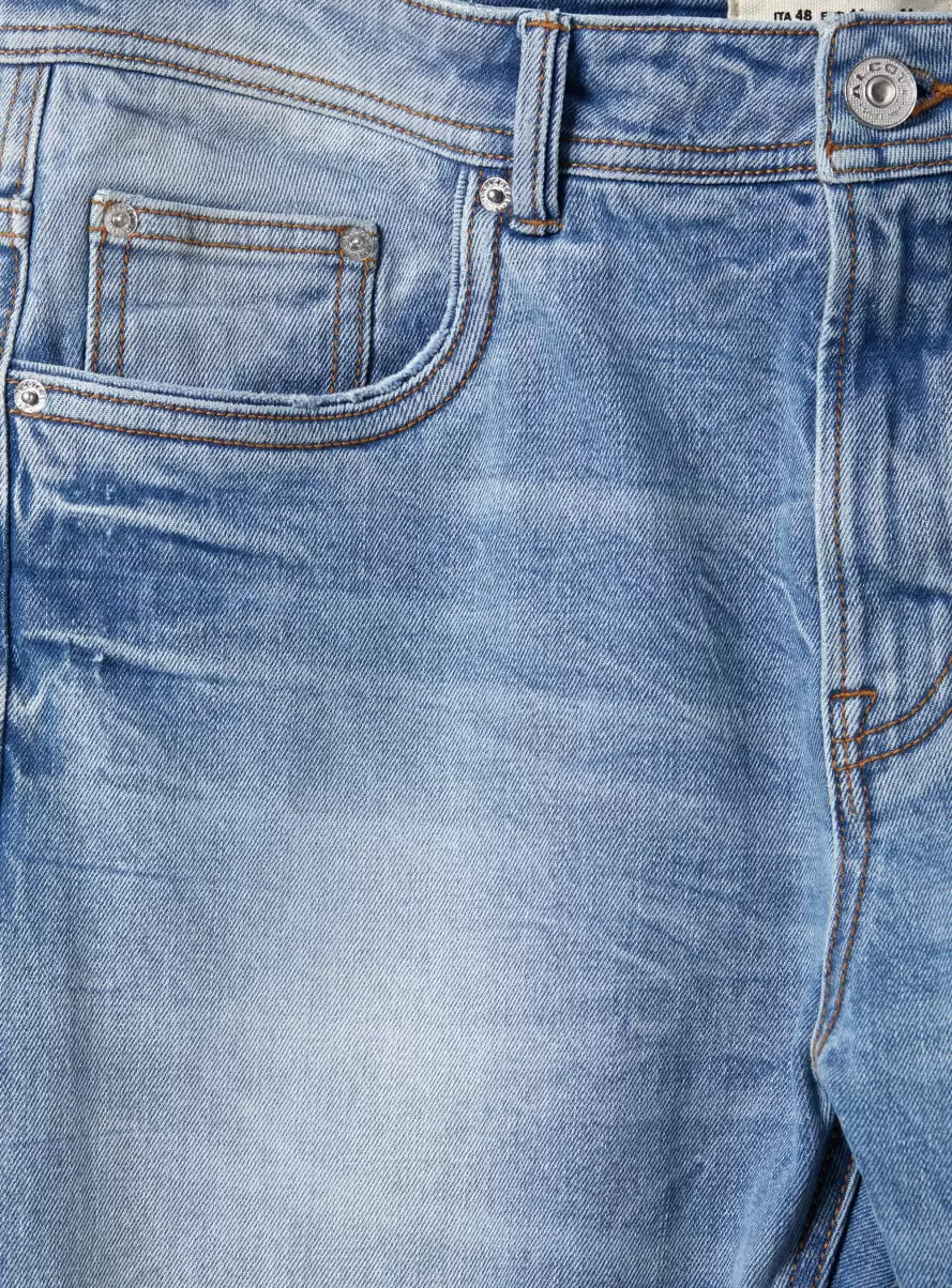 Denim Days Men D004 Medium Light Blue Slim Fit Cotton Jeans - 5