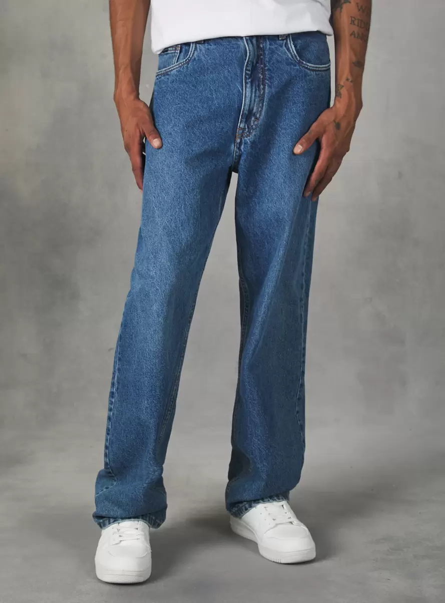 Men D003 Medium Blue Denim Days Loose-Fit Jeans - 1