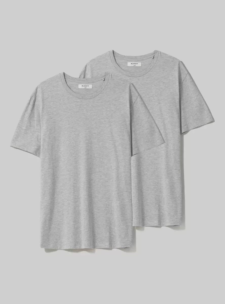 Set Of 2 Of Cotton T-Shirts Men T-Shirt Mgy3 Grey Mel Light