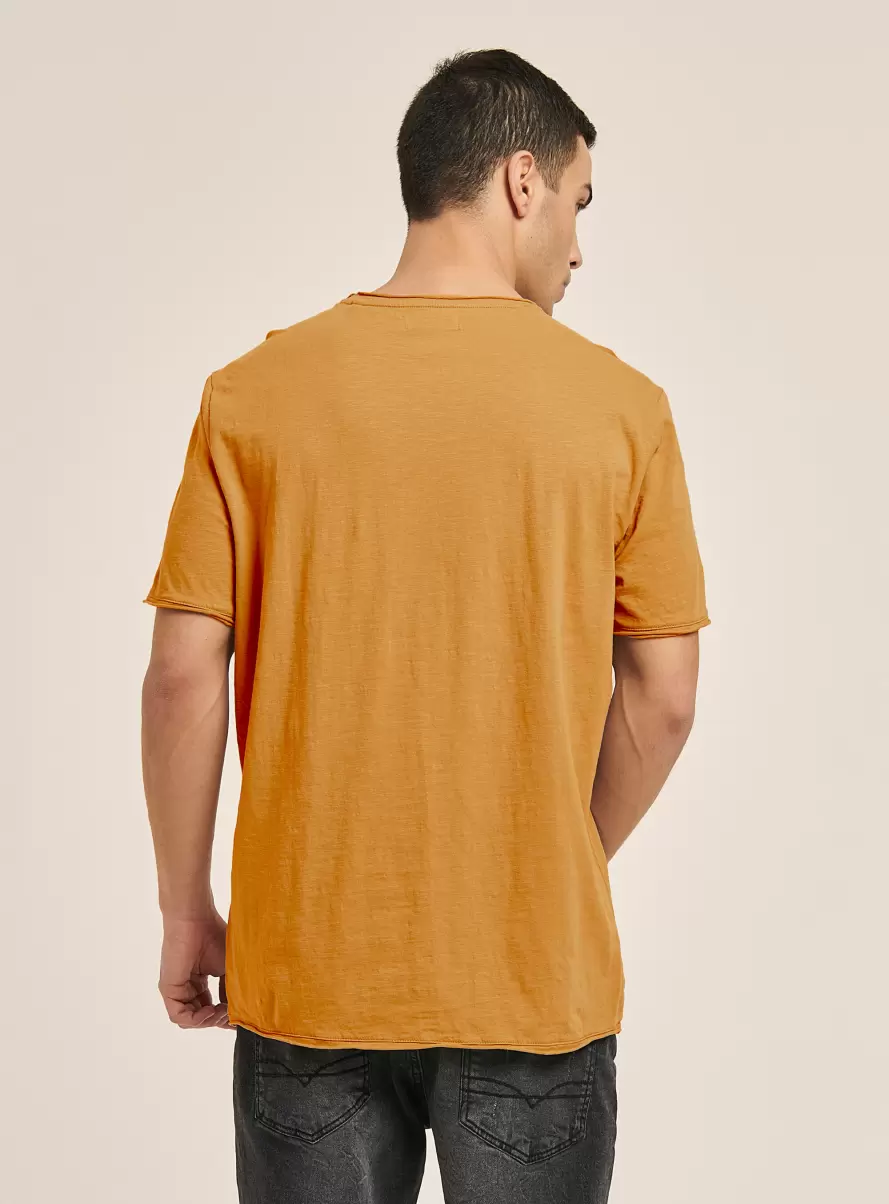 T-Shirt C7732 Senape Men Basic Plain Cotton T-Shirt - 2