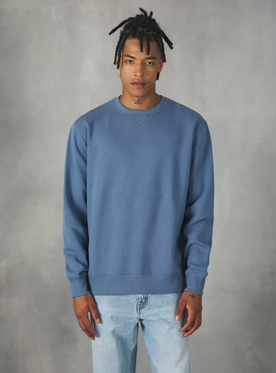 Bl3 Blue Light Sweatshirts Plain-Coloured Crew-Neck Sweatshirt Men