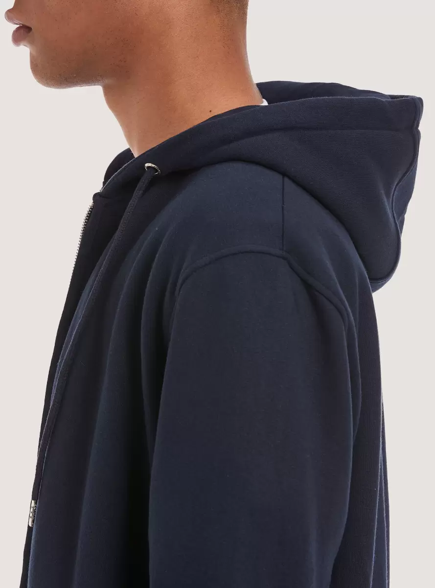 Men Na1 Navy Dark Sweatshirts Cotton Zip Hoodie - 1