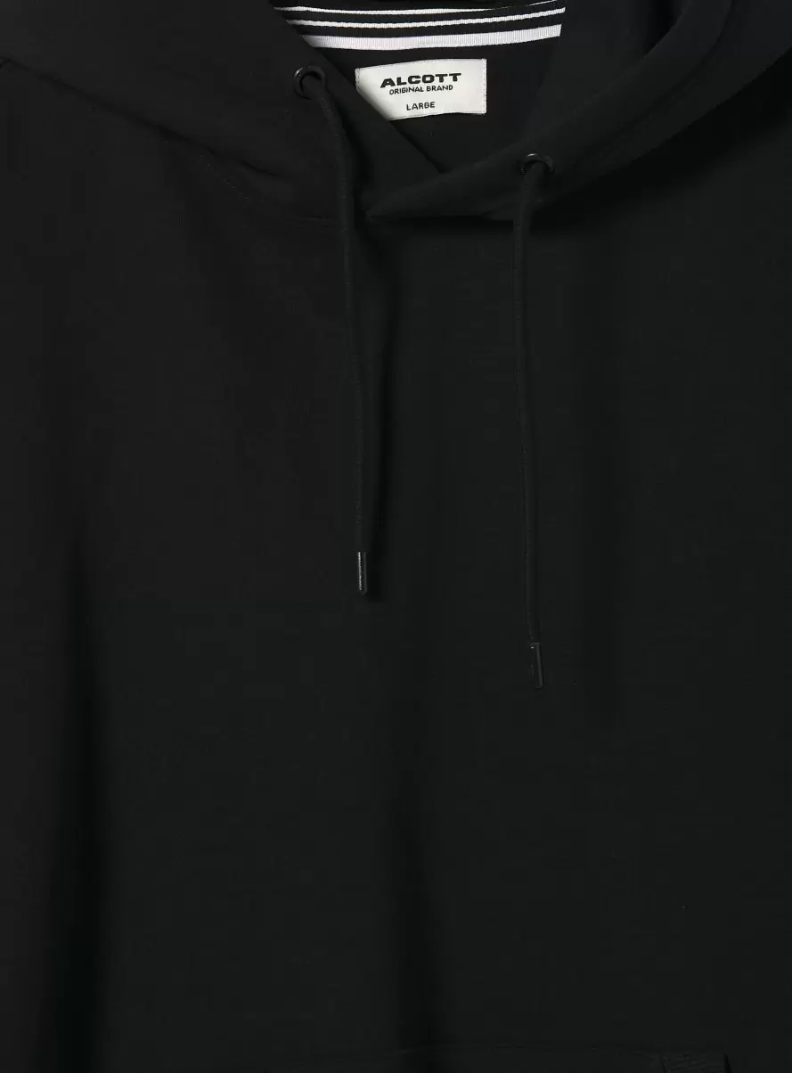 Sweatshirt With Hood And Pouch Pocket Bk1 Black Sweatshirts Men - 5