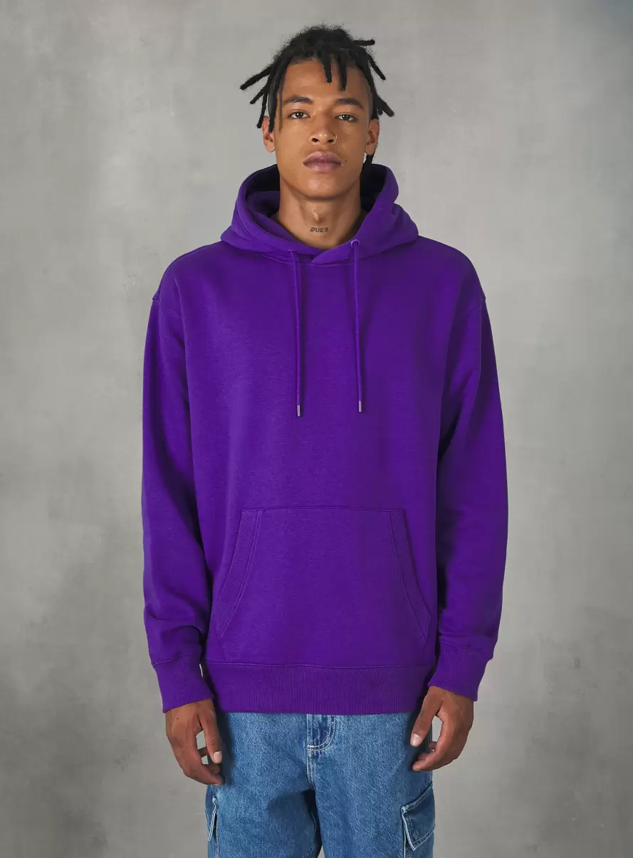 Vi2 Violet Medium Sweatshirts Men Sweatshirt With Hood And Pouch Pocket - 1
