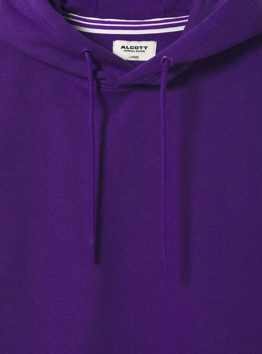 Vi2 Violet Medium Sweatshirts Men Sweatshirt With Hood And Pouch Pocket - 5