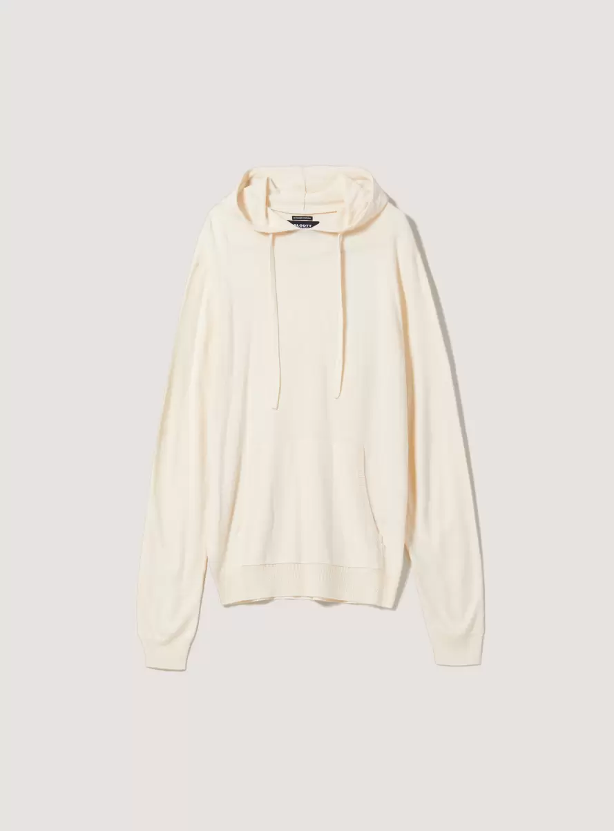 Men Wh1 Off White Hooded Pullover Sweaters - 1