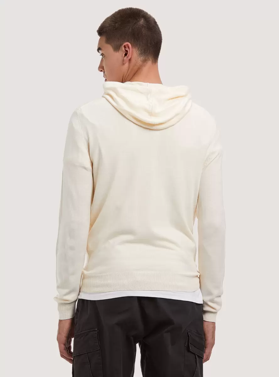 Men Wh1 Off White Hooded Pullover Sweaters - 3