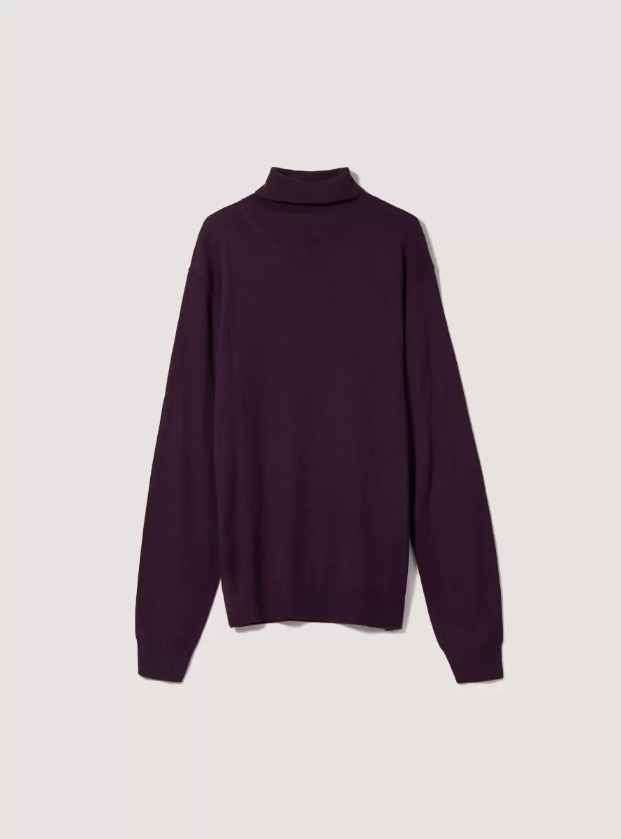 Men Sweaters Vi1 Violet Dark Soft Turtleneck Pullover - 3