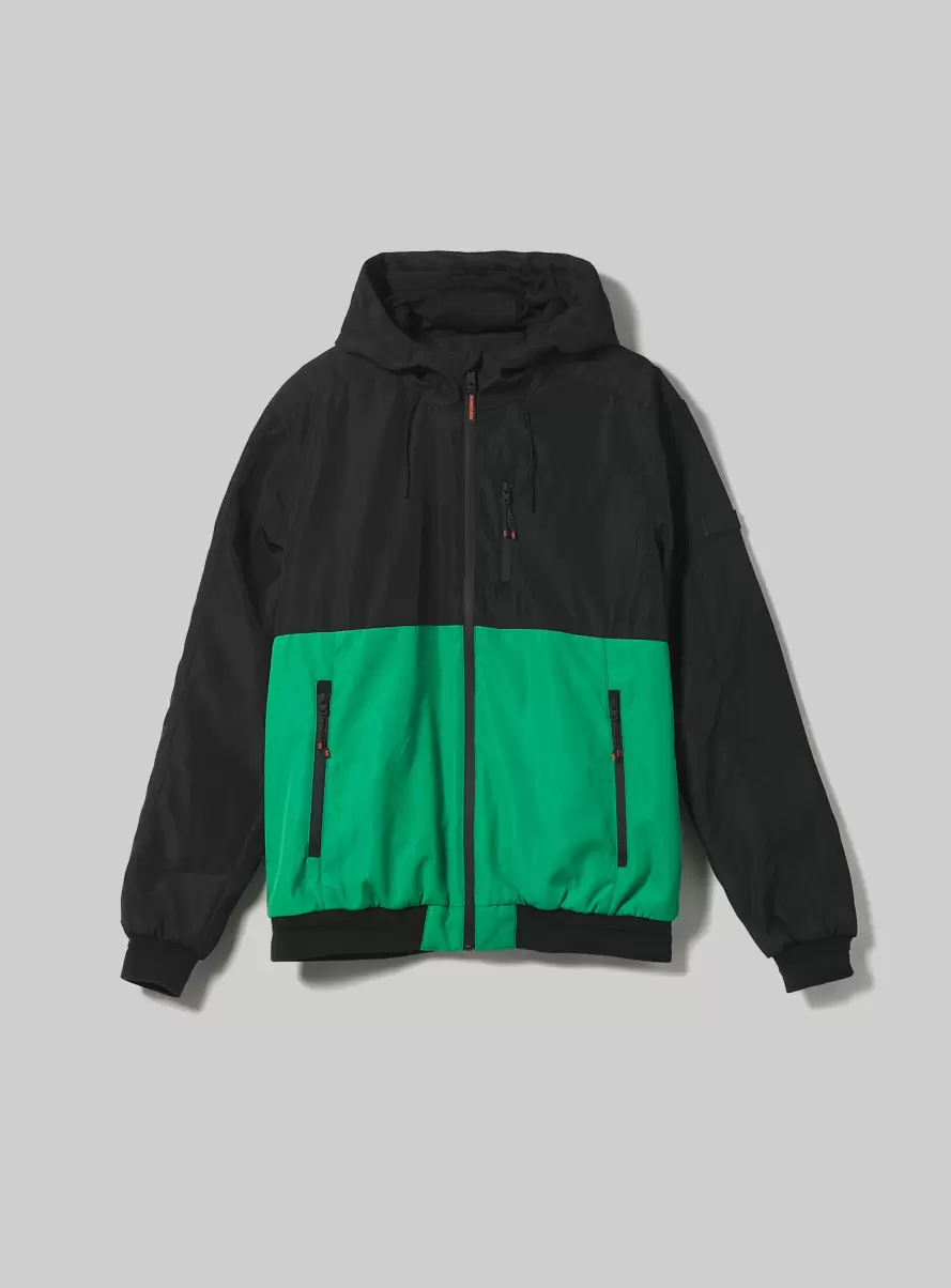Jackets Men Windproof Colour Block Jacket Gn2 Green Medium - 4