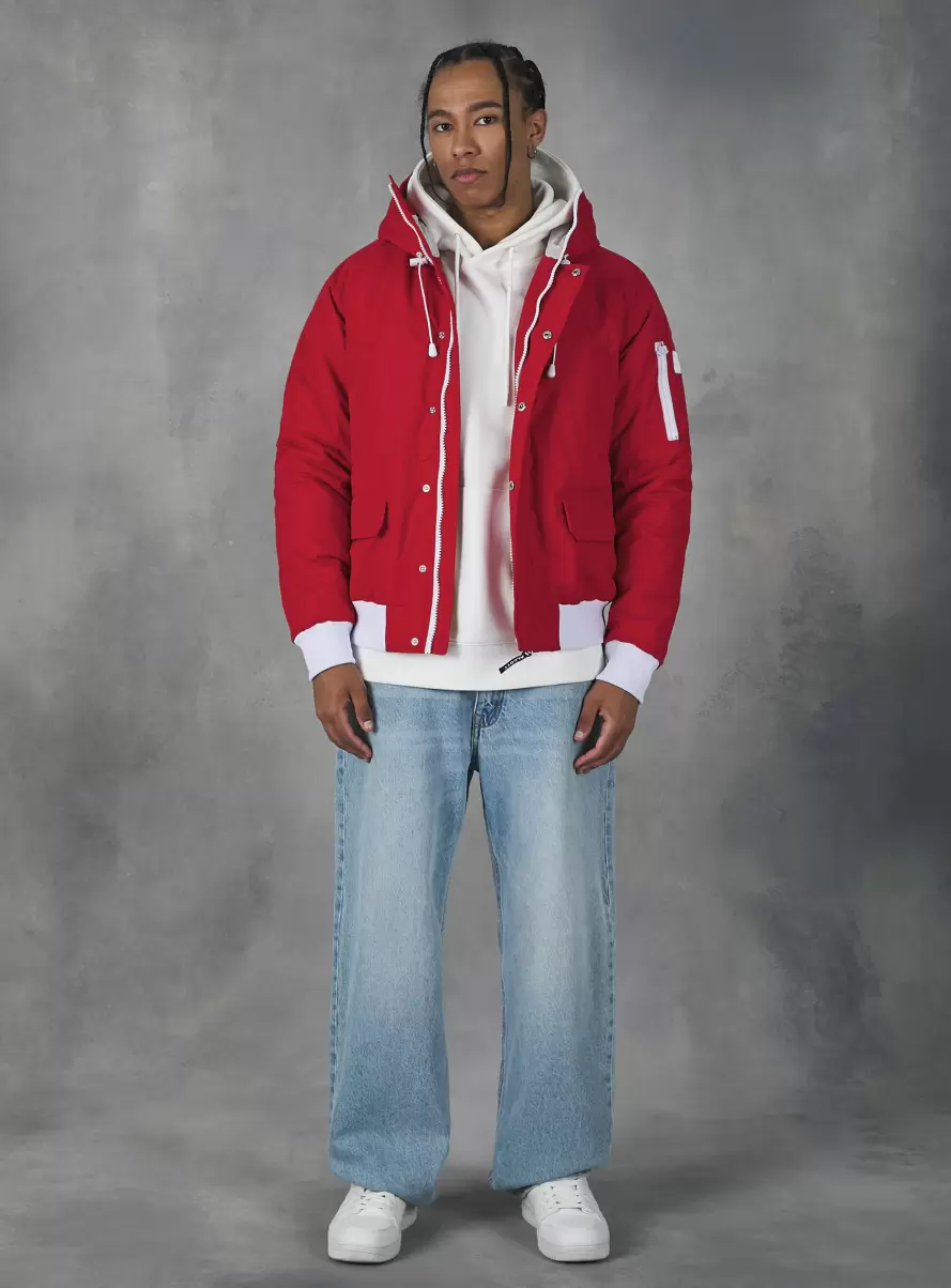 Rd2 Red Medium Hooded Jacket With Recycled Padding Jackets Men - 1