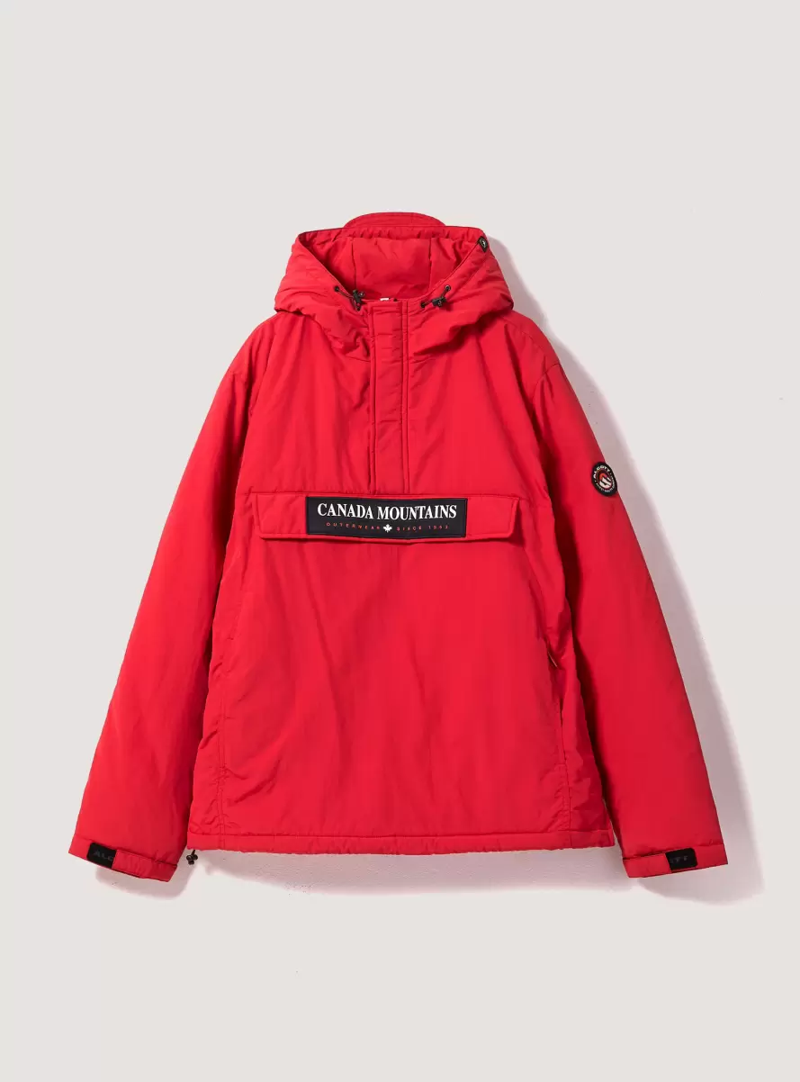 Anorak Jacket With Recycled Padding Men Jackets Rd3 Red Light - 3