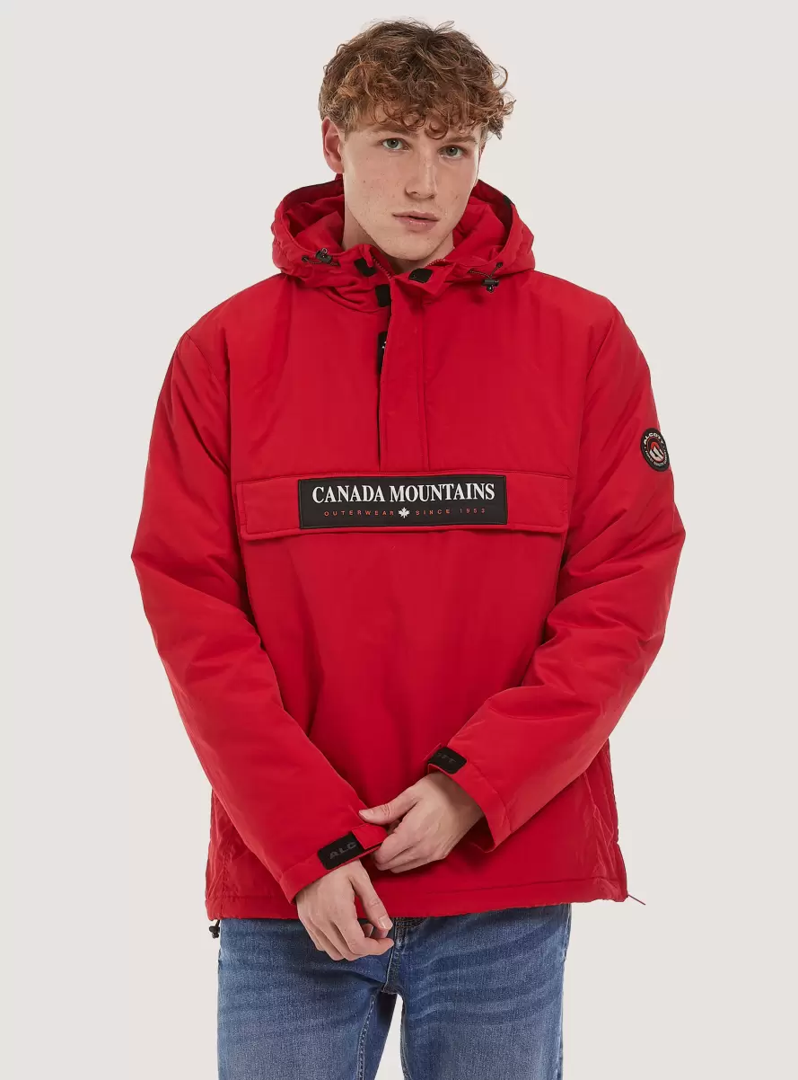 Anorak Jacket With Recycled Padding Men Jackets Rd3 Red Light