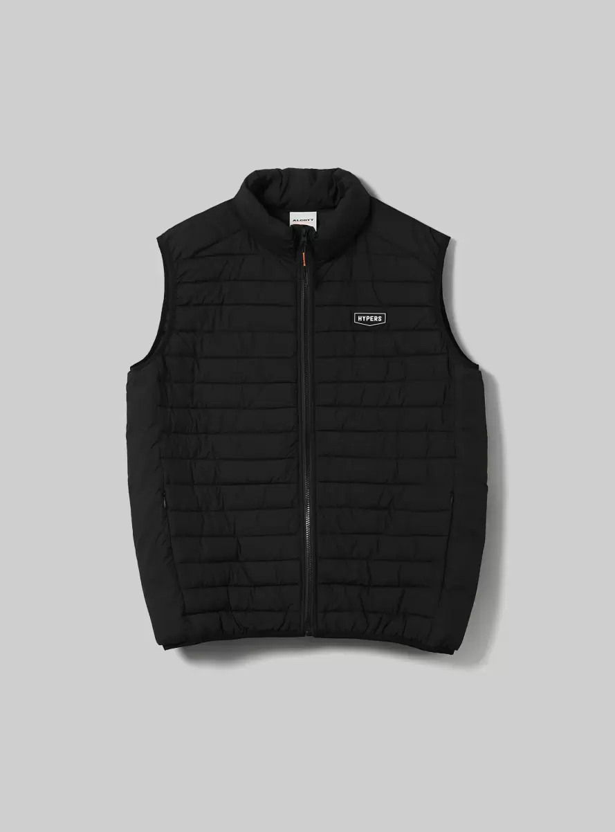 Padded Sleeve Jacket With Contrasting Zip Jackets Bk1 Black Men - 4