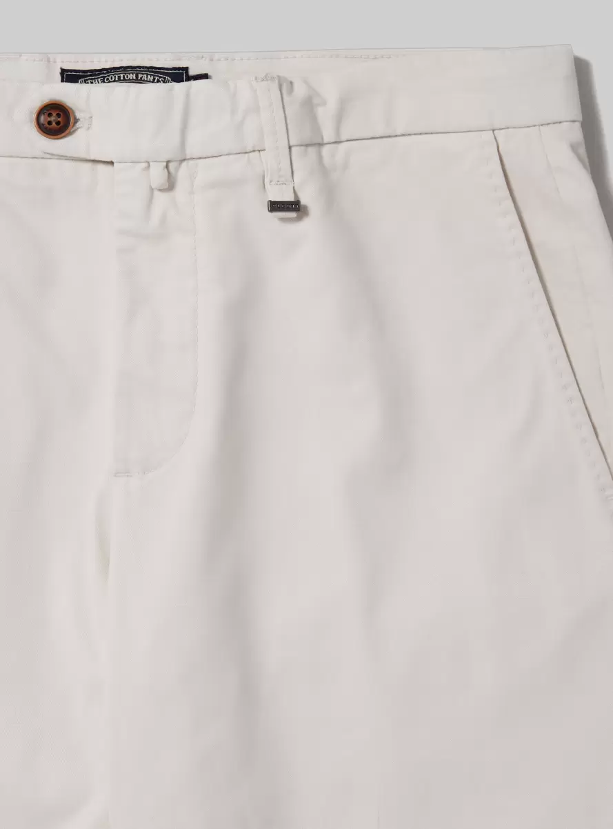 Trousers Stretch Cotton Twill Chinos Wh1 Off White Men - 5
