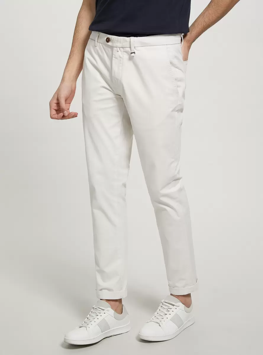 Trousers Stretch Cotton Twill Chinos Wh1 Off White Men