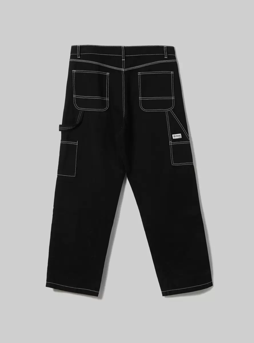Carpenter Canvas Trousers Trousers Men Bk1 Black - 5