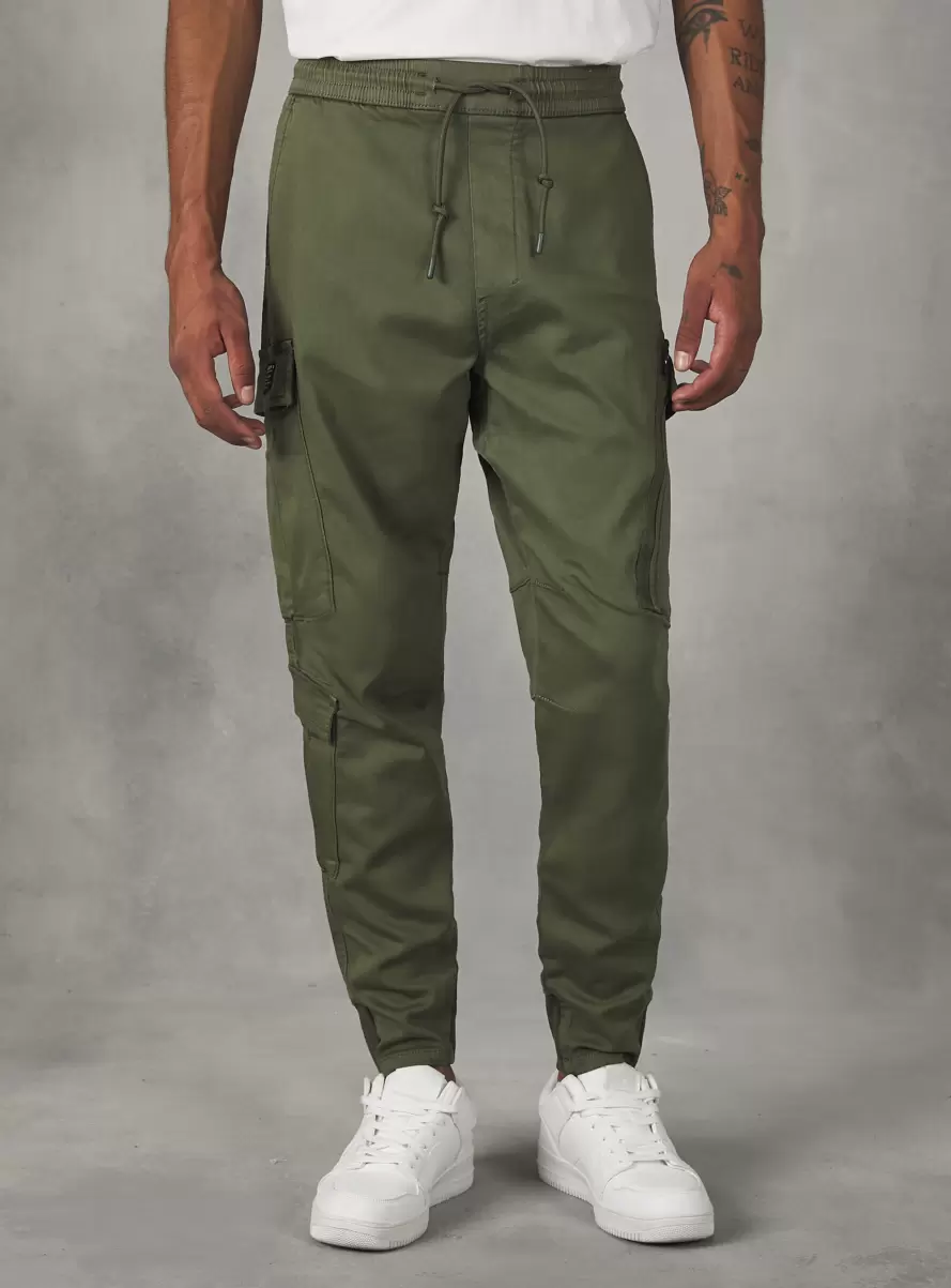 Jogger Trousers With Large Pockets Ky1 Kaky Dark Men Trousers - 1