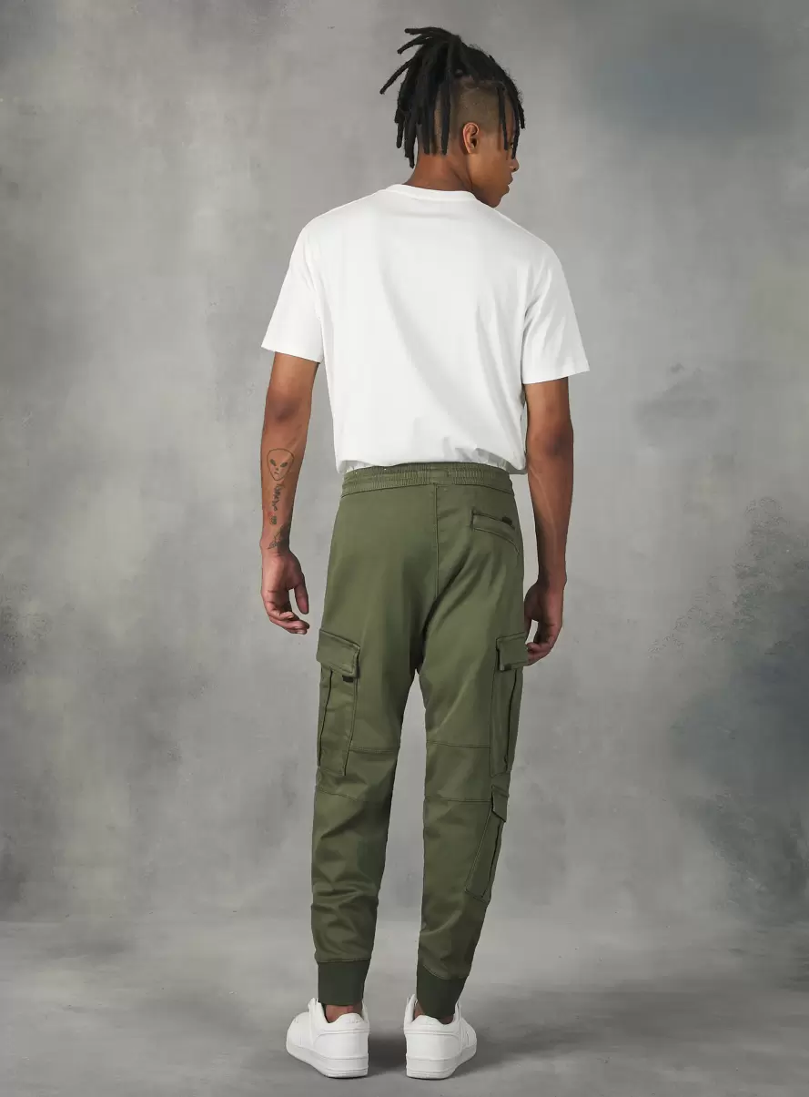 Jogger Trousers With Large Pockets Ky1 Kaky Dark Men Trousers - 3