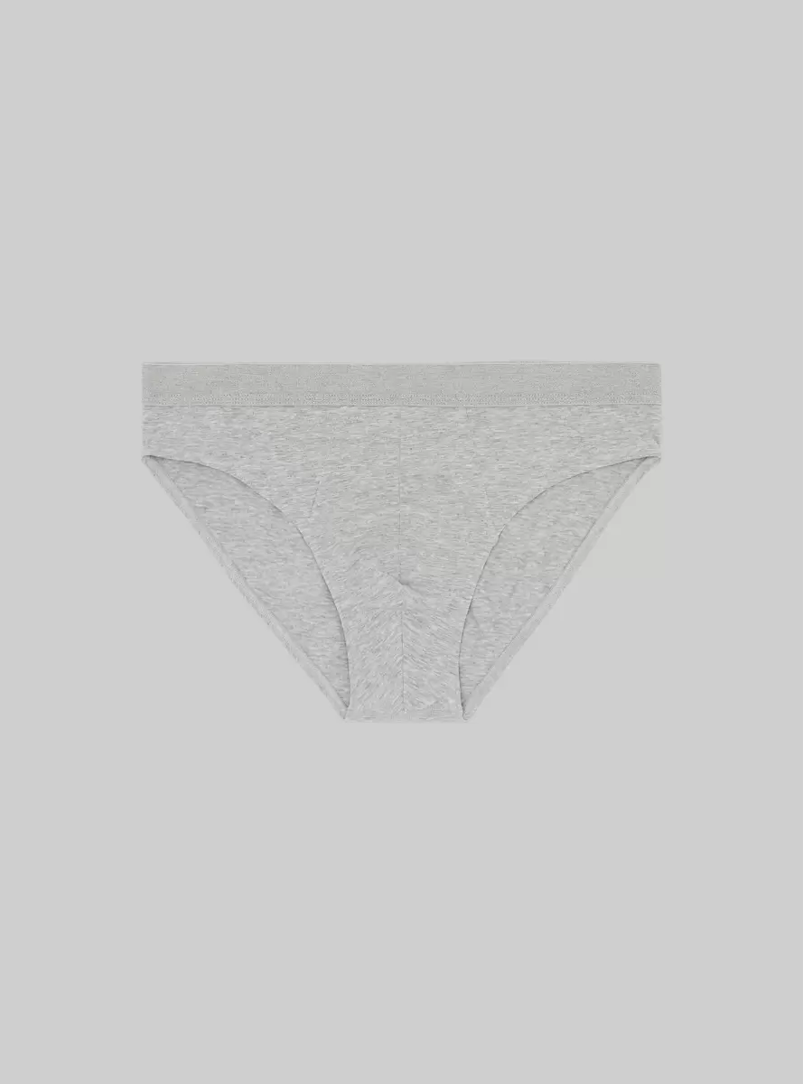 Underwear Men Set Of 3 Pairs Of Stretch Cotton Briefs Mgy2 Grey Mel Medium - 3