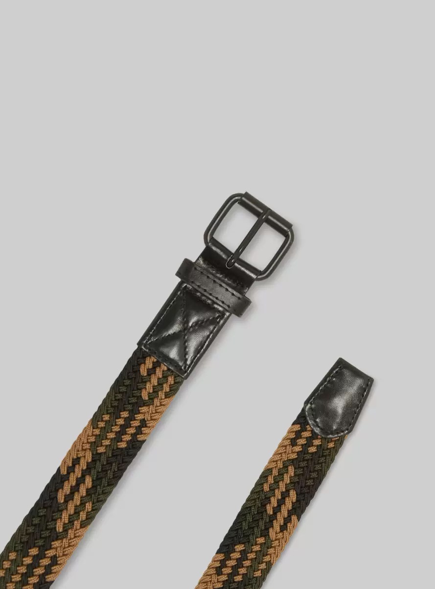 Men Multicoloured Braided Belt Belts Multicolor - 2