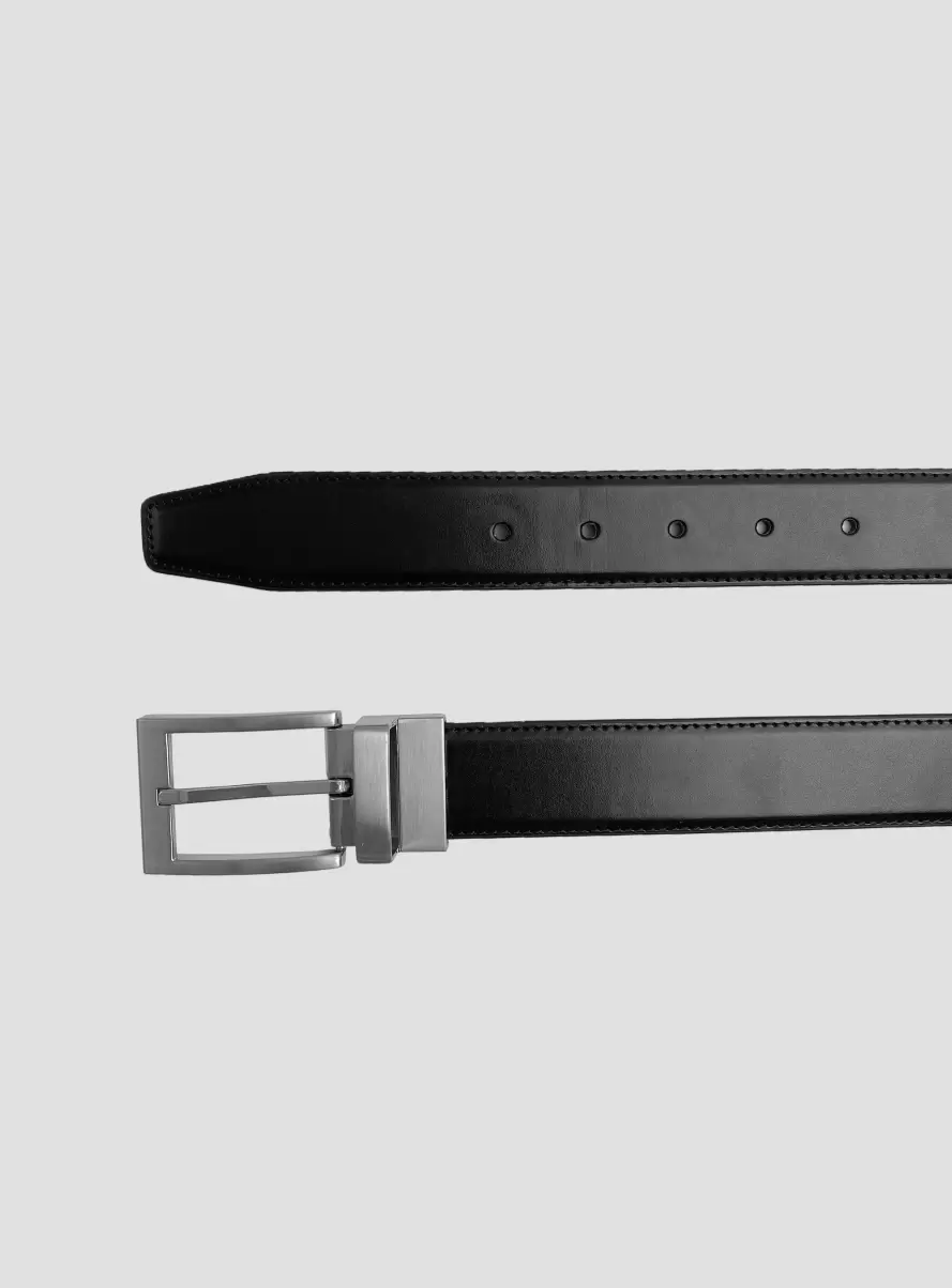 Bk1 Black Belts Men Leather-Effect Belt - 1
