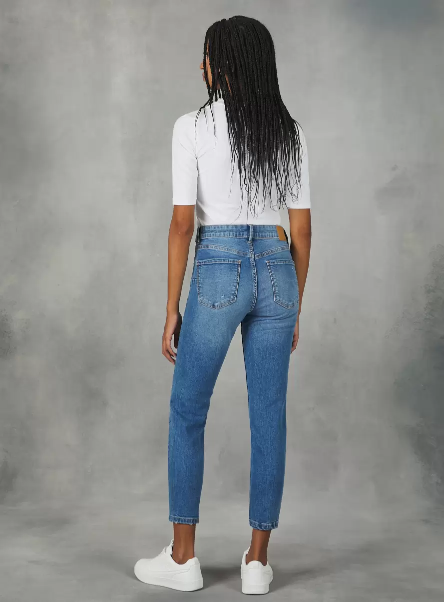 D002 Medium Dark Blue Skinny Jeans With Push-Up Effect Women Denim Days - 3