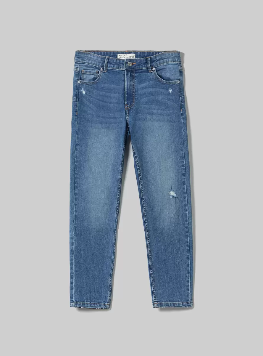 D002 Medium Dark Blue Skinny Jeans With Push-Up Effect Women Denim Days - 4
