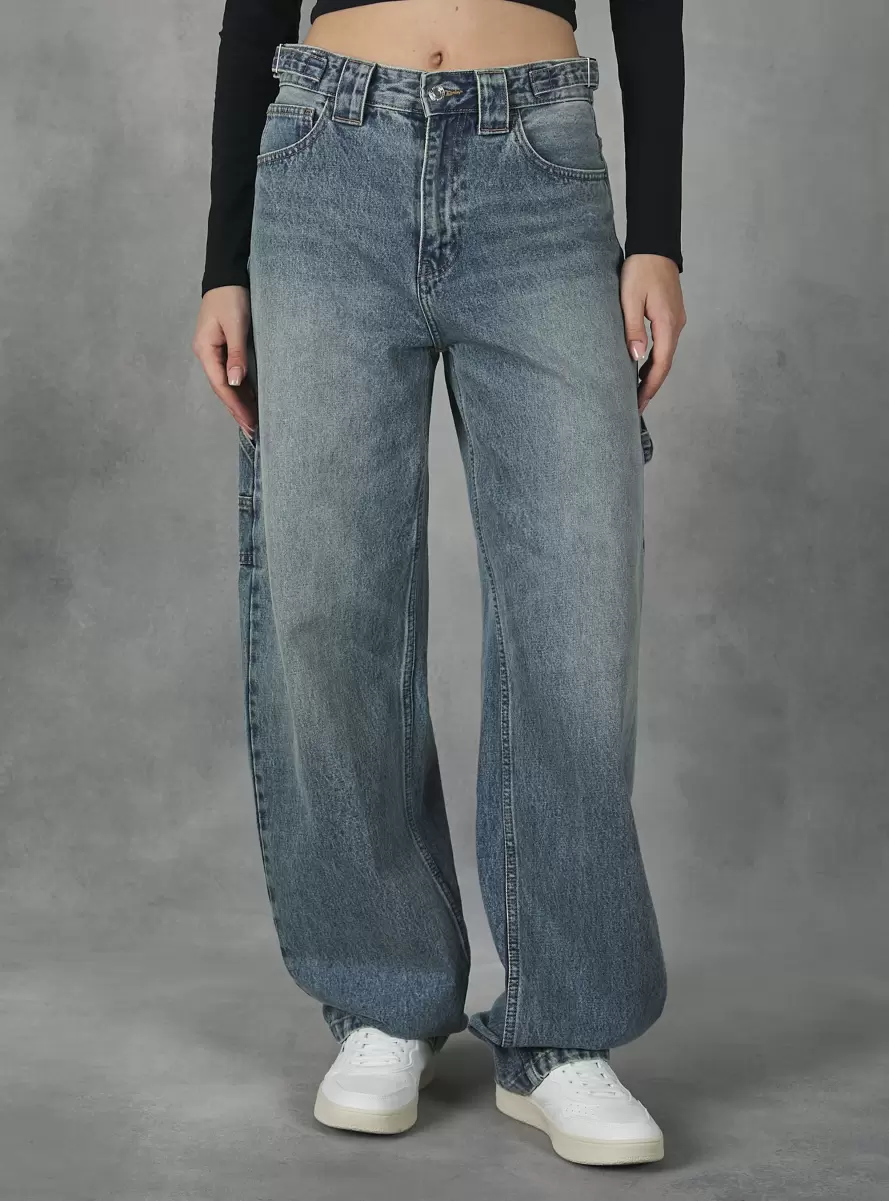 Denim Days D006 Azure Baggy Fit Carpenter Jeans Women - 1