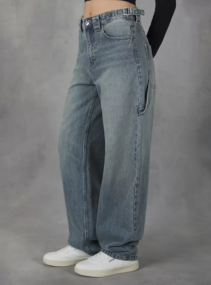 Denim Days D006 Azure Baggy Fit Carpenter Jeans Women - 2