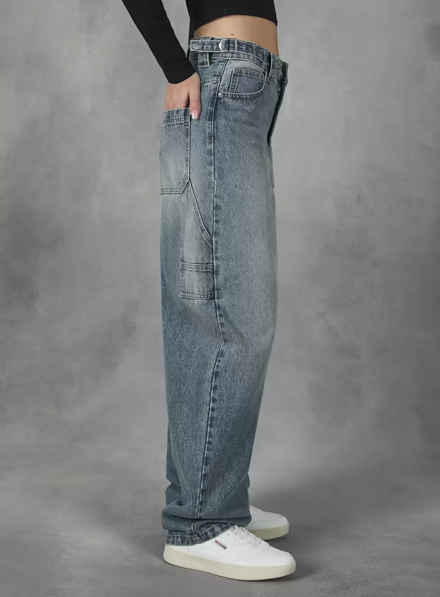 Denim Days D006 Azure Baggy Fit Carpenter Jeans Women - 3