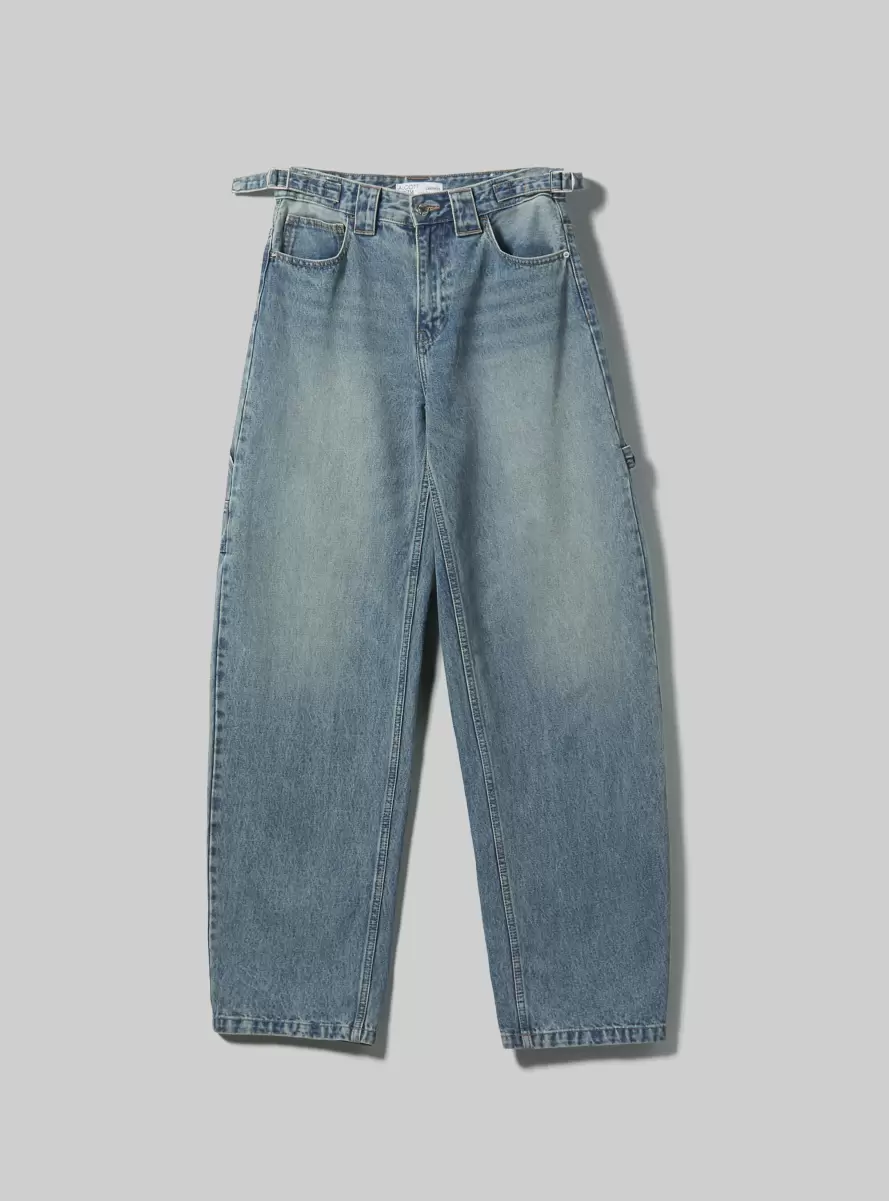 Denim Days D006 Azure Baggy Fit Carpenter Jeans Women - 5