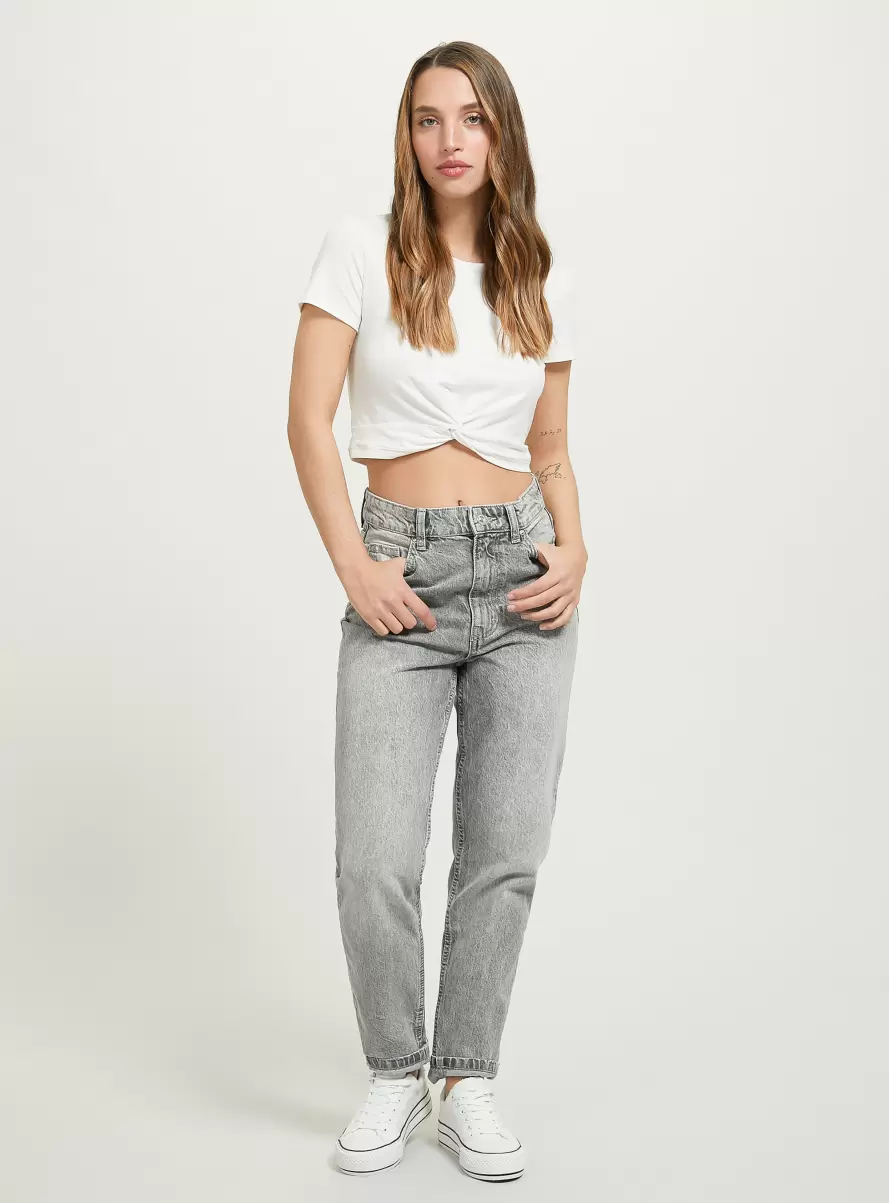 Women D00G Grey Denim Days Mom Fit Jeans - 1