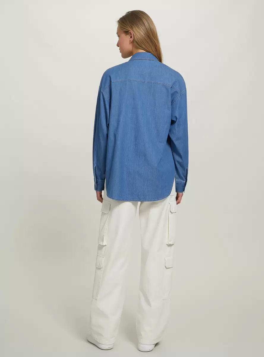 Denim Days Camicia In Denim Oversize D003 Medium Blue Women - 3