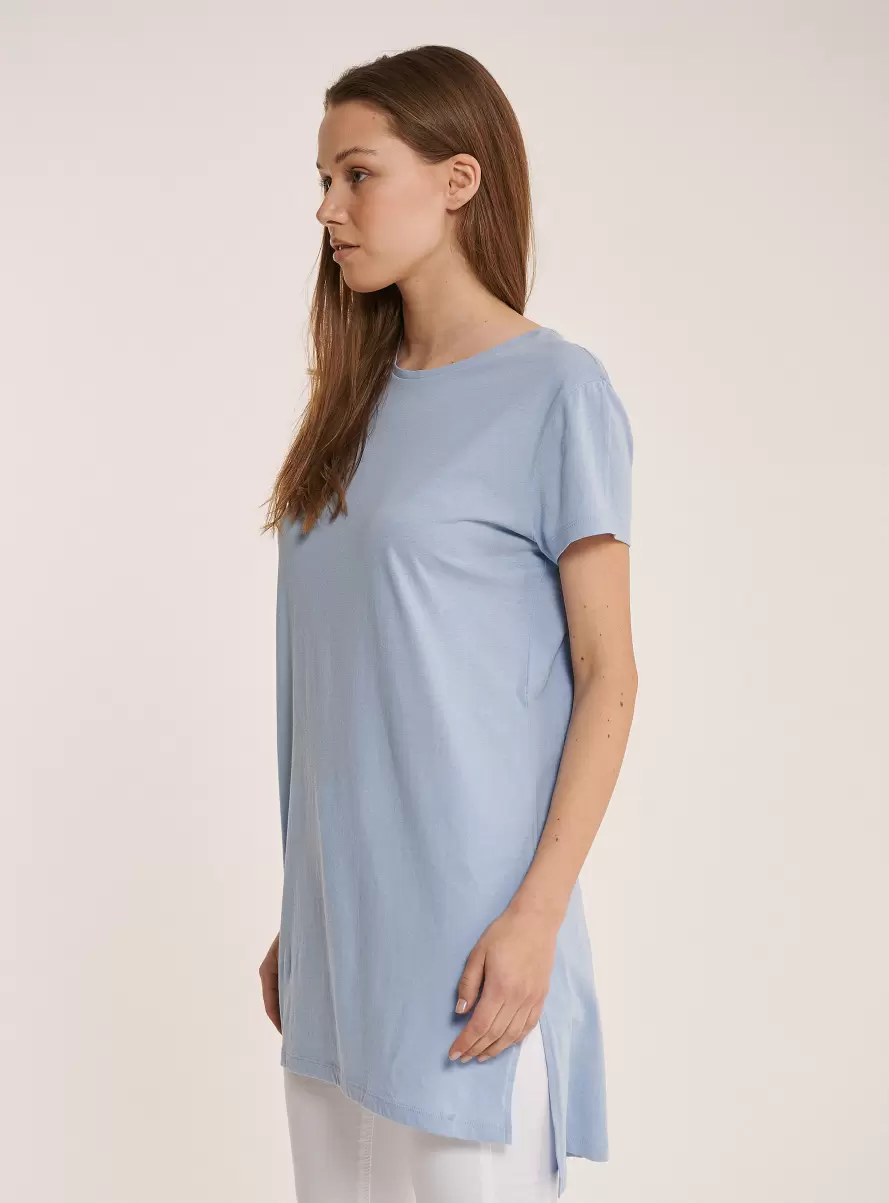 Azure Oversized Plain Cotton T-Shirt T-Shirt Women - 2