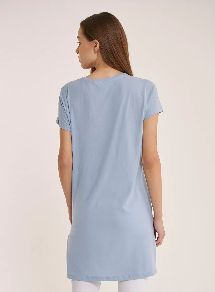 Azure Oversized Plain Cotton T-Shirt T-Shirt Women - 3