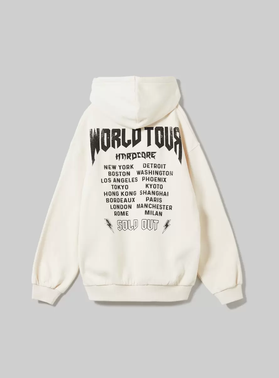 Sweatshirts Oversized Sweatshirt With Rock Print Cr2 Cream Medium Women - 5