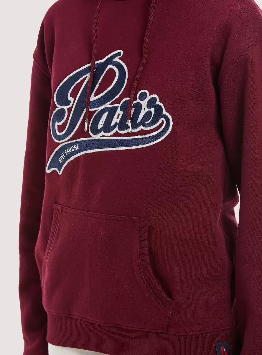 Bo2 Bordeaux Medium Sweatshirts Women Sweatshirt With Paris Patch And Hood - 1