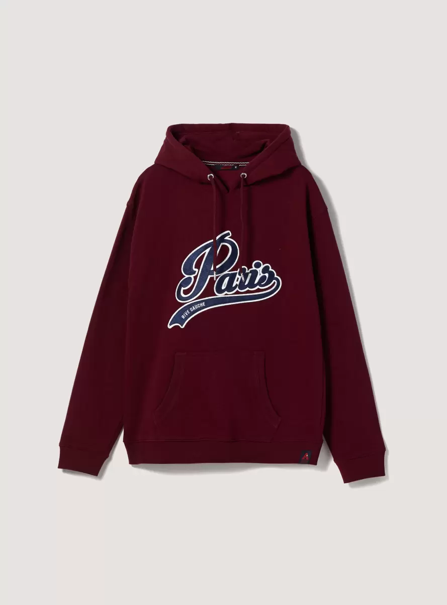 Bo2 Bordeaux Medium Sweatshirts Women Sweatshirt With Paris Patch And Hood - 3