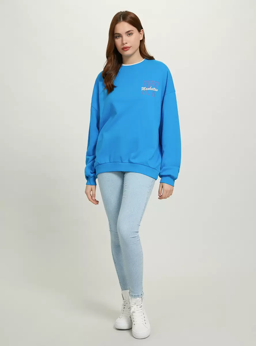 Az2 Azzurre Medium Sweatshirts Oversize Sweatshirt With Print Women - 1