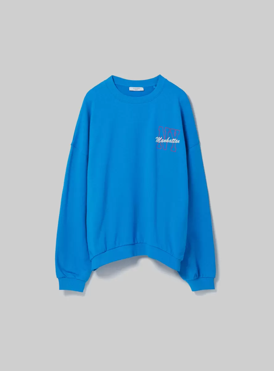 Az2 Azzurre Medium Sweatshirts Oversize Sweatshirt With Print Women - 4