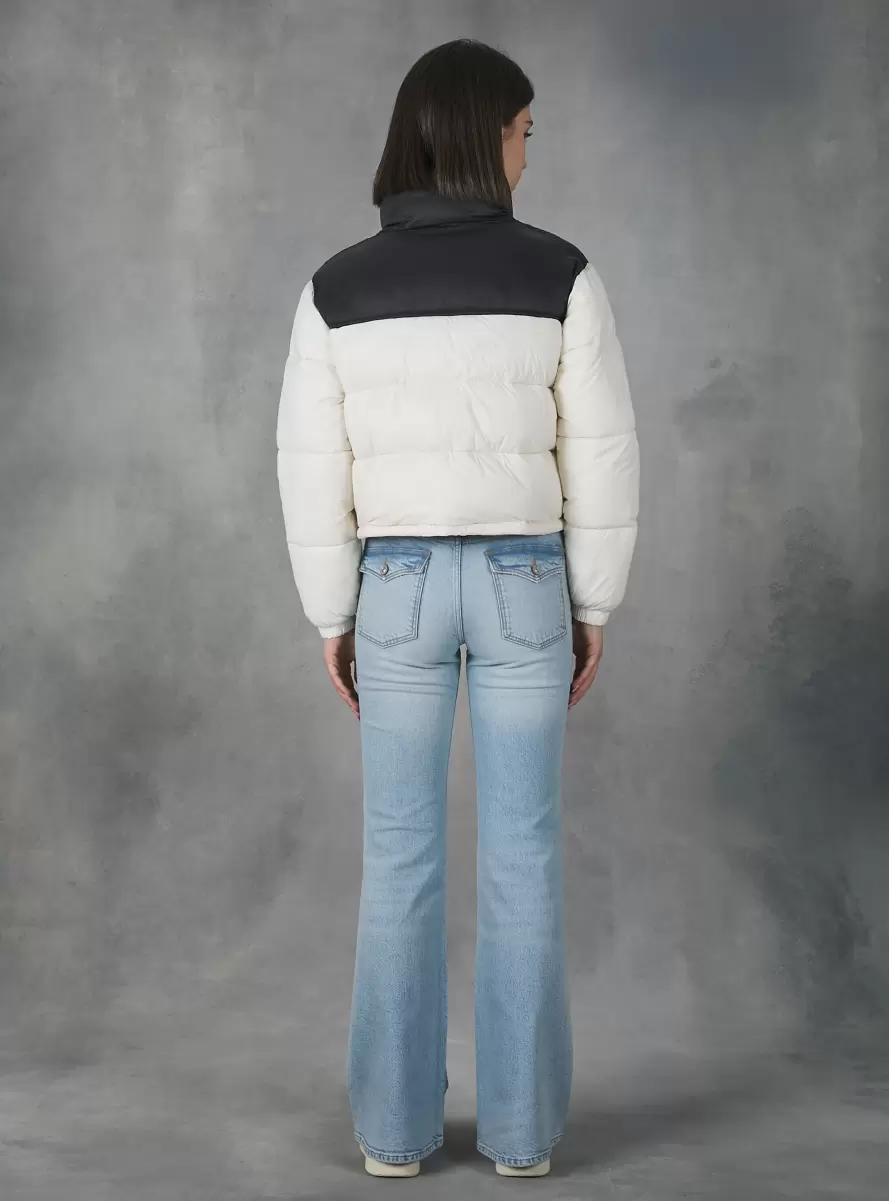 Wh1 Off White Cropped Jacket With Recycled Padding Jackets Women - 3