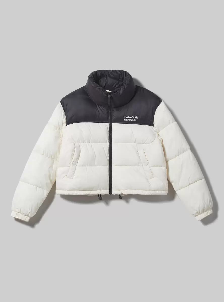 Wh1 Off White Cropped Jacket With Recycled Padding Jackets Women - 4