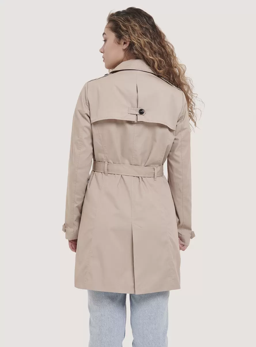 Soft Trench Coat With Belt Jackets Women Beige - 3