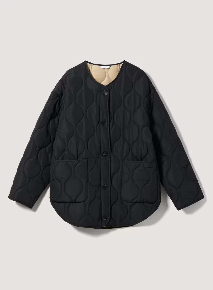 Bk1 Black Women Jackets Quilted Jacket With Recycled Padding - 3