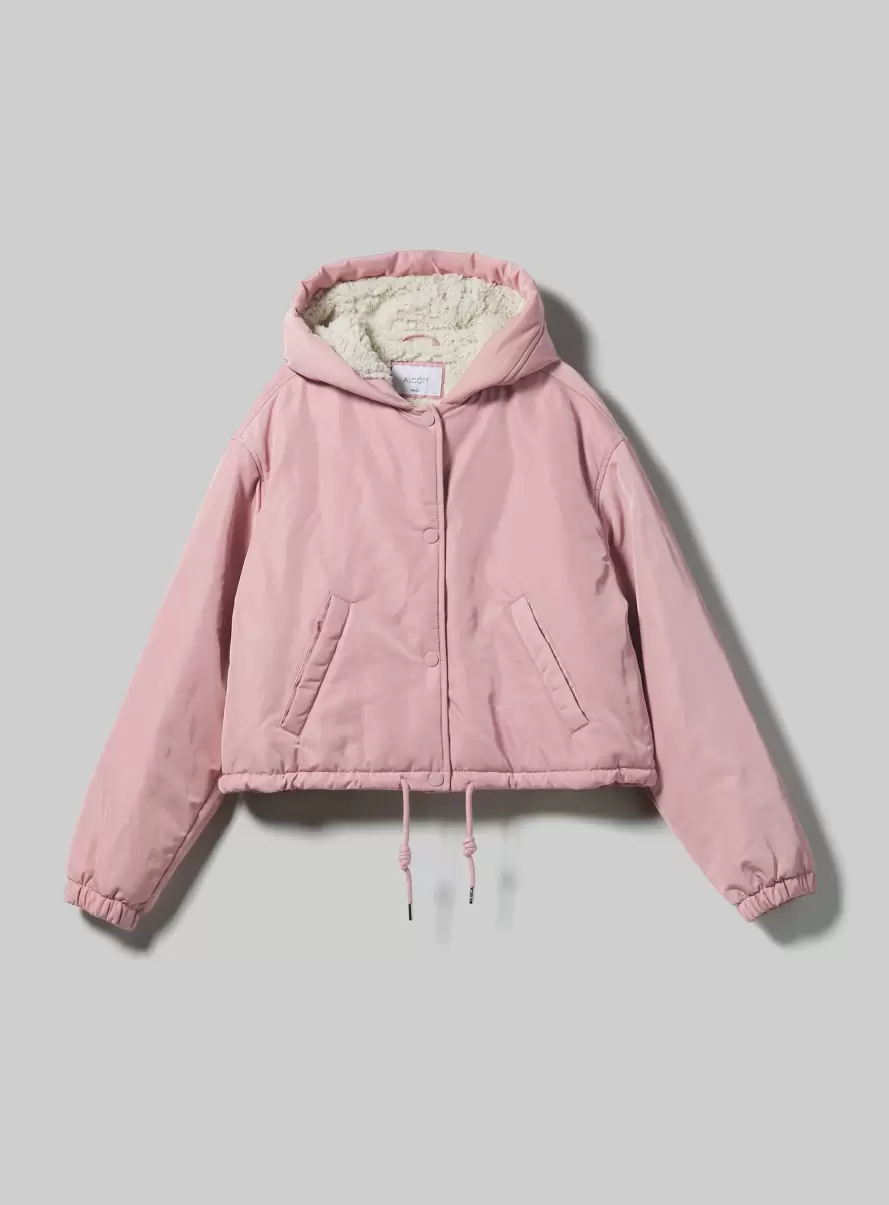 Jackets Women Pk3 Pink Light Cropped Jacket With Teddy Lining - 4