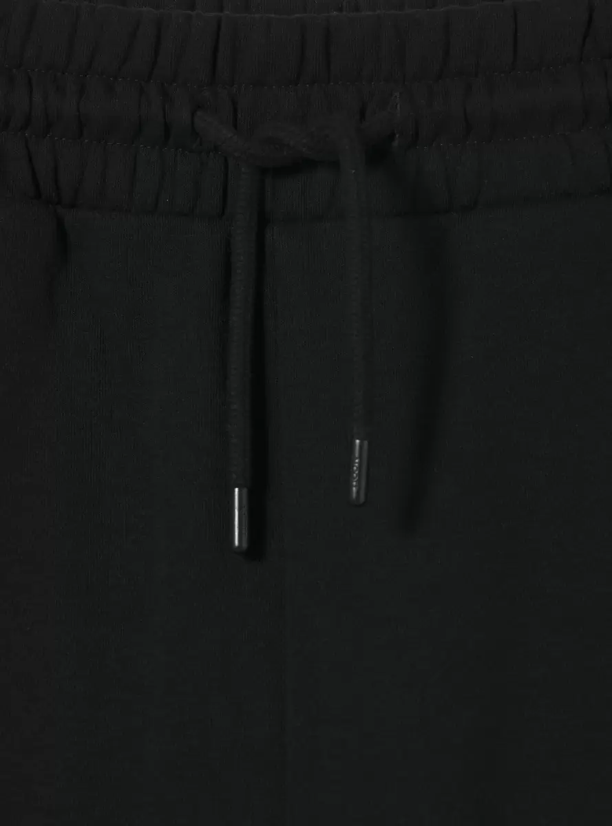 Plush Jogger Trousers Bk1 Black Trousers Women - 5
