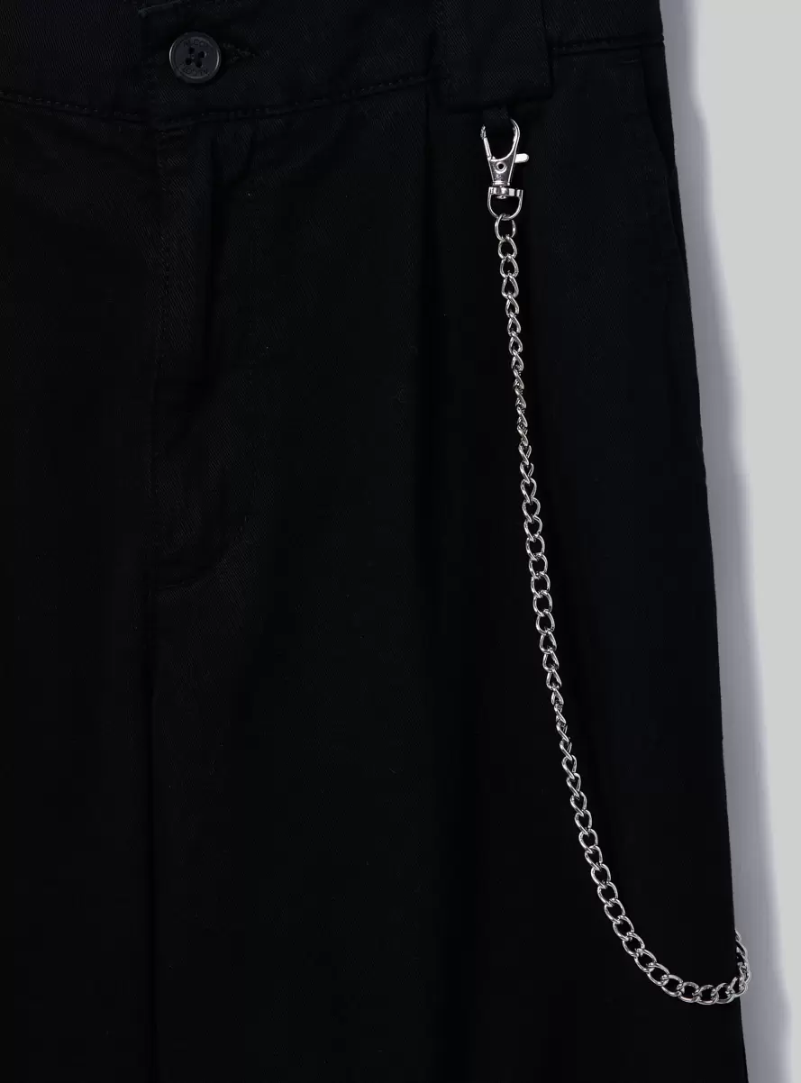 Trousers Jogger Trousers With Chain Women Bk1 Black - 5